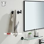 JQK Black Bathroom Towel Hook, Coat Robe Clothes Hook for Bathroom Kitchen Garage Wall Mounted (2 Pack), 304 Stainless Steel Matte Black, TH100-PB-P2 - Image 3