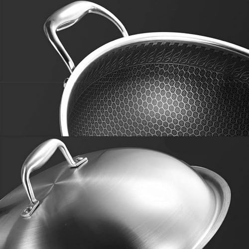 Wok de acero inoxidable con tapa, 42 cm miniatura 3