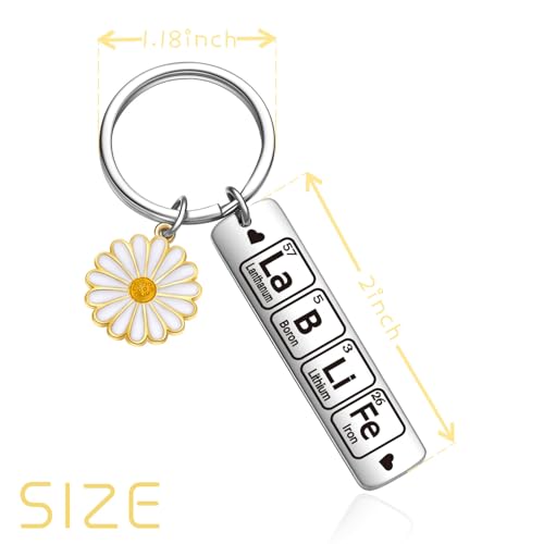 OWHOMS Laboratory Keychain For Lab Technician Gifts - Lab Tech Gifts Science Keychain For Scientist - Biology Science Chemistry Teacher Jewelry