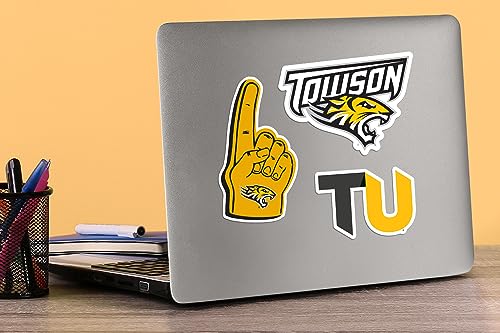 Image of GRAPHICS & MORE Towson University 8ct Vinyl Large Deluxe Stickers Variety Pack - Laptop, Water Bottle, Scrapbooking, Tablet, Skateboard, Indoor /Outdoor - Set of 8