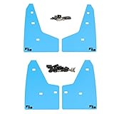 RokBlokz Mud Flaps for 2016-2018 Ford Focus RS - Set of 4 - Multiple Colors Available - Mud Guards are Custom Cut and Fit - Includes All Mounting Hardware (Bright Blue with Black Logo)
