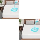 Twin&2 Pack Full Size Cooling Bamboo Waterproof Mattress Protector, 3D Air Fabric Breathable Bed Mat