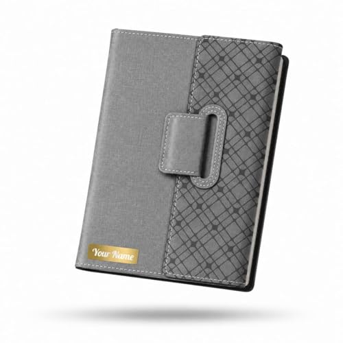 Image of Personalized A5 Notebook with Magnetic Flap Closure, Premium PU Leather Journal for Office, Meetings & Corporate Gifting |192 Pages 80 GSM Paper | Bookmark Ribbon, Custom Name Print Journal Diary