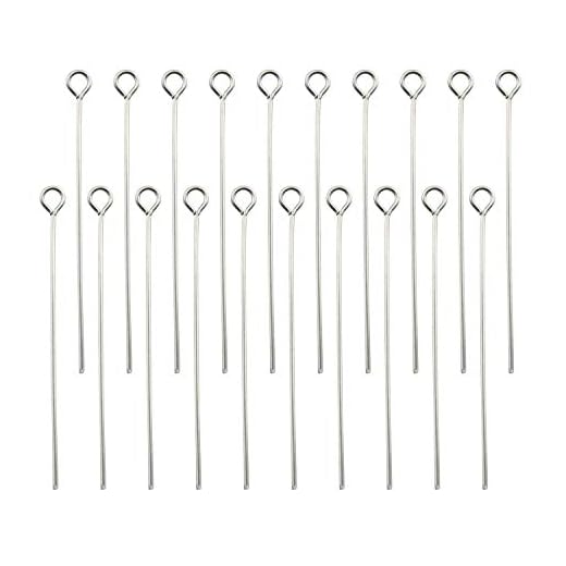 Eye Pin 200PCS 1.6inch/40mm 304 Stainless Steel Open Eyepins Headpins for Jewelry Necklace Making