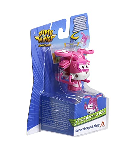 Super Wings Eu740044 Transform-A-Bots 2" Character Supercharged Dizzy, Pink #TOP3