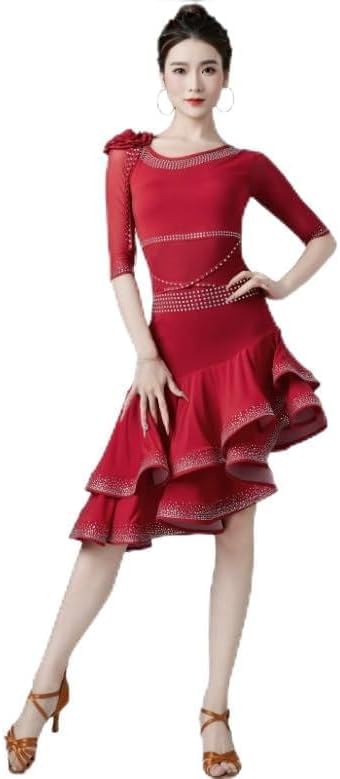 Latin Dancing Outfit for Women Flower Ballroom Dance Performance Dresses Cha Cha Dance Costume Tango Dancing Clothes