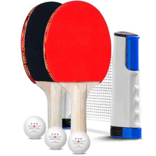 Kit Ping Pong Rede Retrátil 3 Bolinhas Raquete Profissional Tênis de Mesa