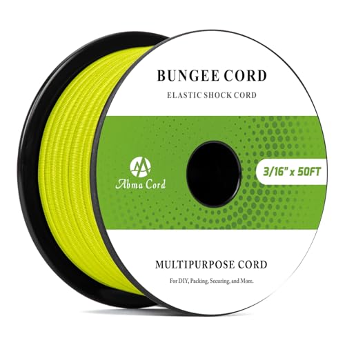 Abma Cord Bungee Cord 3/16in x 50ft Elastic Shock Cord Bungee Rope