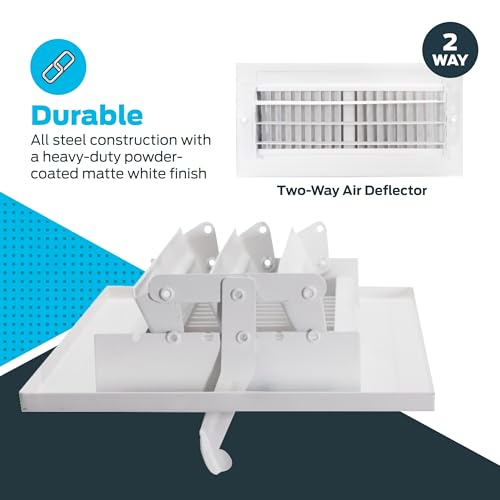 image for EZ-FLO 10 x 4 Inch (Duct Opening) Air Vent Cover for Wall or Ceiling, 