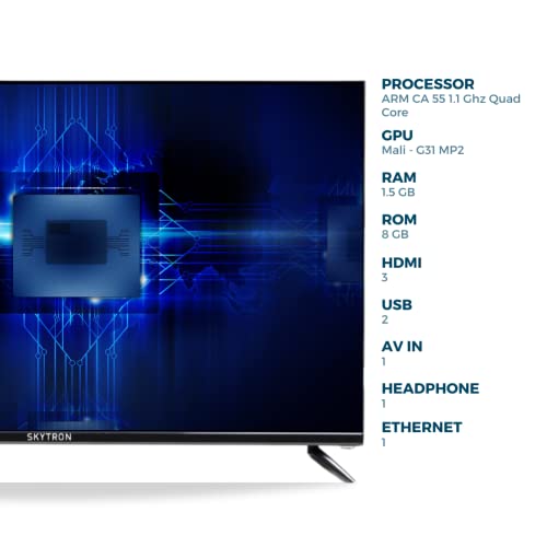 Image of Skytron 108 cm (43 Inch) Frameless 4K Ultra HD WebOS Smart Led TV (2022, Black) 30W Dolby Thunder Speaker Soundbar, Gaming Optimisation, Wall Mounted TV with Bluetooth (2 Way Playback) Briefcase Packaging