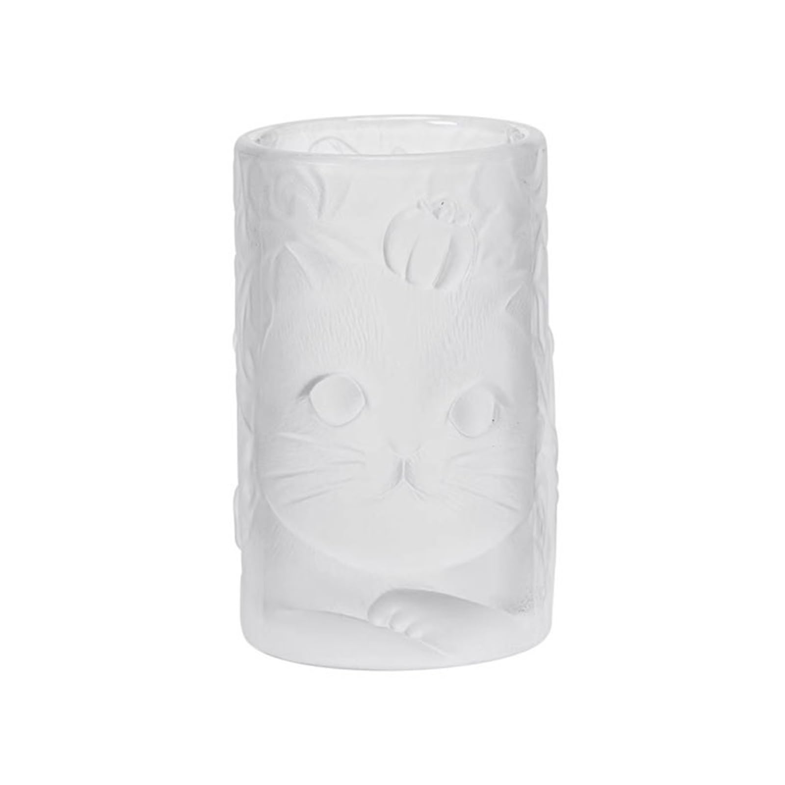 Vaso de vidrio esmerilado de gato caqui de 120 ml un detalle bonito para los amantes del té