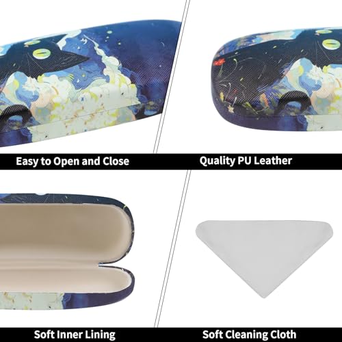 Image of PERFECTSIGHT Hard Shell Eyeglasses Case, PU Leather Protective Glasses Case, Cute Eyeglass Case for Women Men Girls