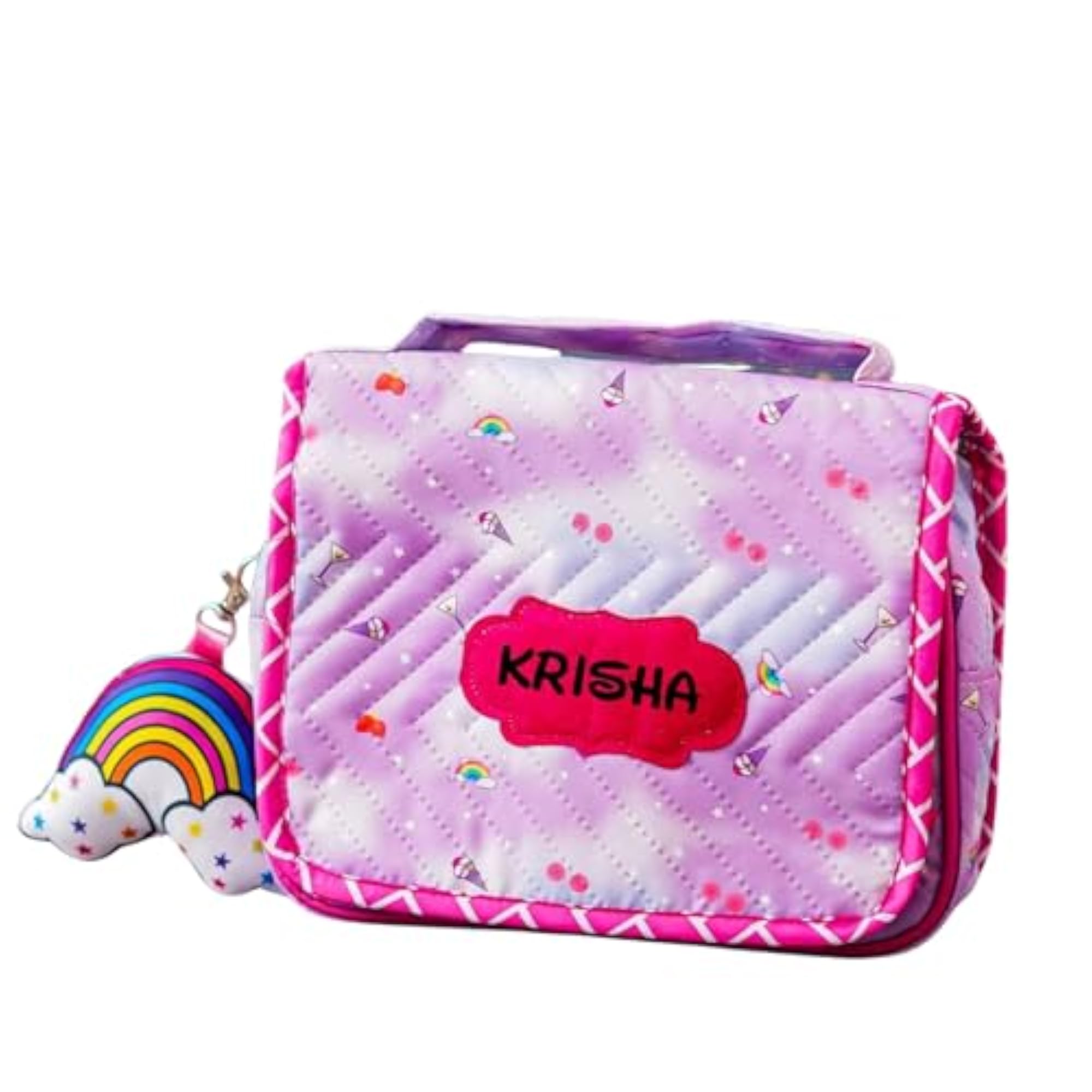 Customized Faux Leather Sling Bag for Kids with Name Engraving, Pink