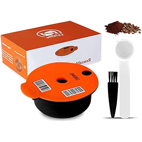 Megory Refillable Plastic Coffee Capsule,Reusable Coffee Capsules, Reusable Coffee Pods,Coffee Filter Refillable for Bosch Tassimo Coffee Machine (180ML) Cover