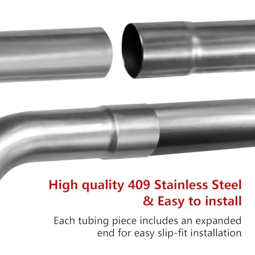 Image of 3'' Stainless Steel 409 Custom Exhaust Pipe Kit Tubing Mandrel Bend Pipe Straight & U-Bend Universal Exhaust System 8PCS