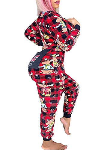 Vnvne Women'S One Piece Onsie Print Sleepwear Ugly Christmas Pajamas Jumpsuit Rompers Clubwear Nightwear thumb #1