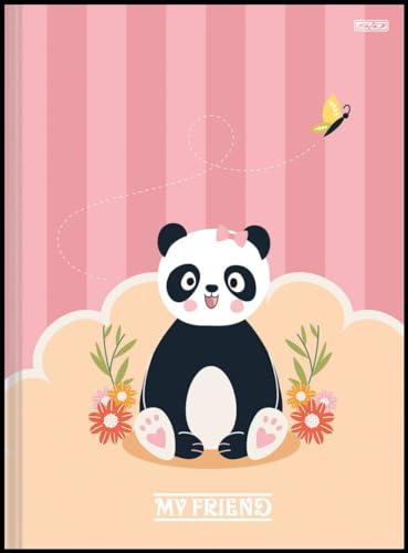Caderno Brochura Animativa, Capa Dura, My Friend, 80 Folhas, Pacote com 5