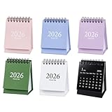 【Polyvalent】Vous recevez 6 mini calendriers de bureau en rose, bleu, violet, vert, blanc et noir. Convient aux élèves, enseignants, employés de bureau, ménagères et adultes. Facile à glisser dans un sac pour l’utiliser au travail ou en voyage.