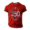 Men's T-Shirt 2026 Short Sleeve T-Shirt with Graphic Print, Comfortable Casual Shirt with Crew Neck for Everyday Use Cotton Oversize Black Tee Shirts, red, 6XL #2