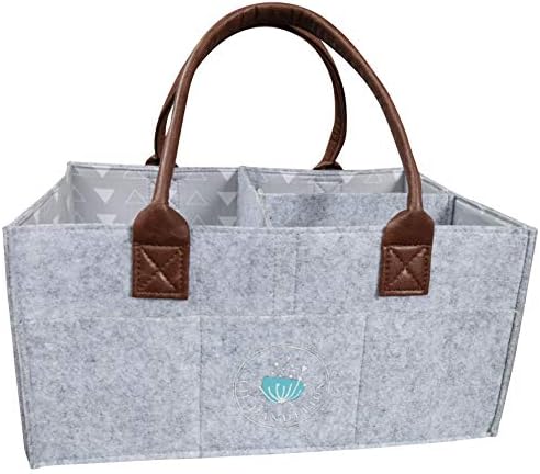 Baby Diaper Caddy Organizer - Baby Shower Gift Basket For Boys Girls, Large Portable Travel Car Organizer, Nursery Storage Bin for Changing Table, Newborn Infant Gift Registry (Urban)