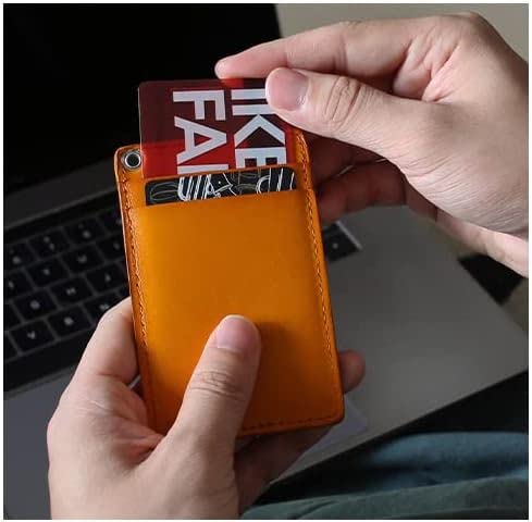 Elegam Lanyard Card Holder,Personalised Lanyard,Id Badge Hanging Neck Wallet Office Work Genuine Leather Handmade Identity Bus Credit Card Holder Retractable Buckle Simple thumb #4