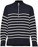 Marke: Opus, Artikel: Damen Pullover, Farbe: blau weiß gestreift, Modellname: Peyra, Modellnummer: 10014210201-6075