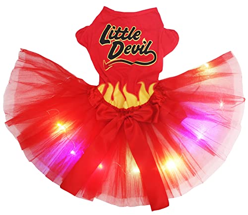 Robe de petit diable LED pour chiot taille M vêtement Halloween