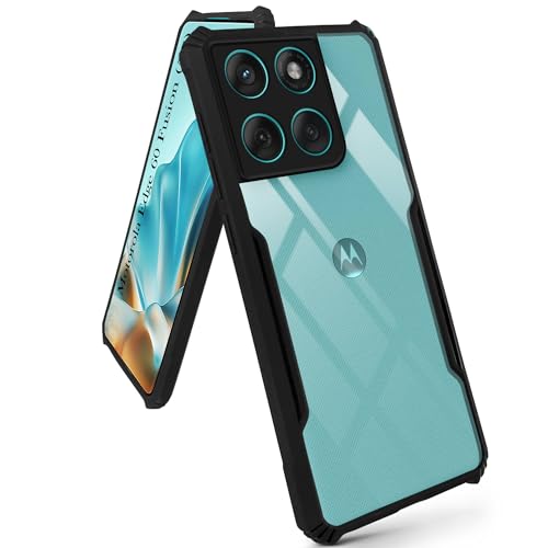 Image of Jkobi Back Cover Case for Motorola Moto Edge 60 Fusion (Shockproof with Polycarbonate Clear Panel | Professional Black)