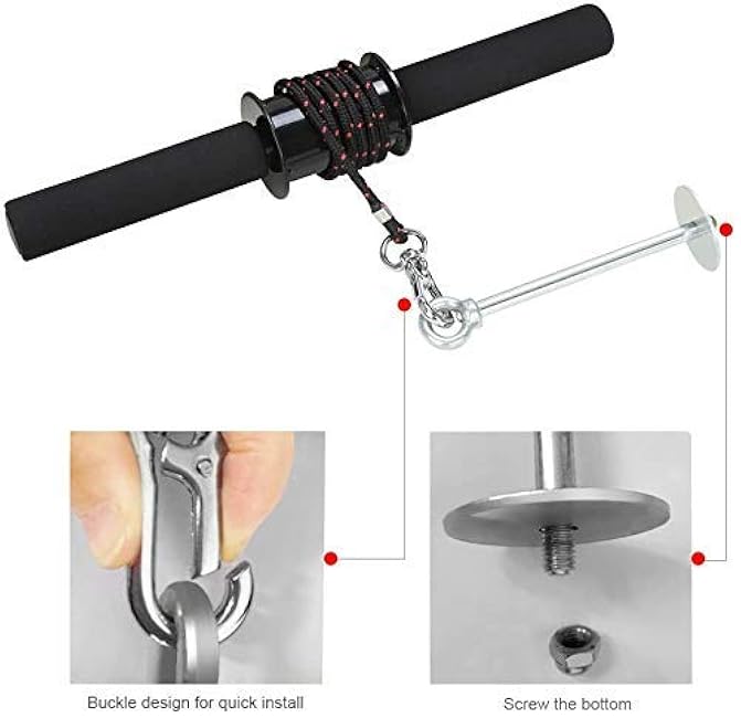 PELLOR Wrist and Forearm Blaster, Wrist Roller & Forearm Roller with Anti-Slip Grip Handles, Forearm Strength Trainer Ideal for Grip Strength, Muscle Building, Rehabilitation