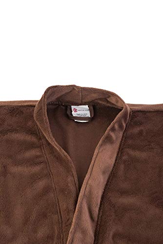 Canyon Rose Cloud 9 Men's Plush Microfiber Spa Robe, Kimono Style Wrap, 3/4 Length Sleeves, Side Pockets, Waist Belt With Bi-Level Loops, Machine Washable, 52 Inch Length, Chocolate Brown, Xl #TOP1