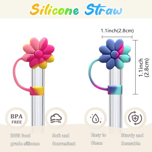 SEMATA Flower Straw Covers Toppers for Stanley - image 2