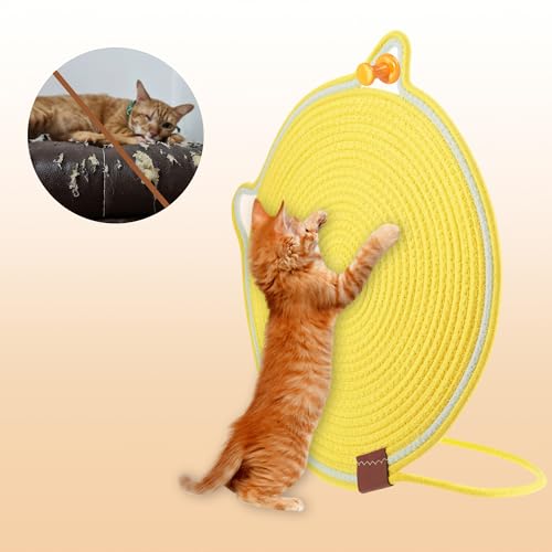 Tapis griffoir pour chat jaune 50cm pour protéger vos meubles - 5