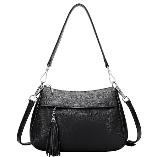 Over Earth Leather Handbags for Women Small Hobo Shoulder Bag Ladies Crossbody Purse