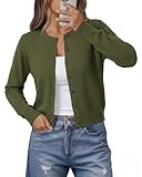 BTFBM Cardigan Sweaters for Women Cashmere Sweater Lightweight Button Down Casual Knit Shrugs Tops Early Spring Fashion(Army Green, Small)