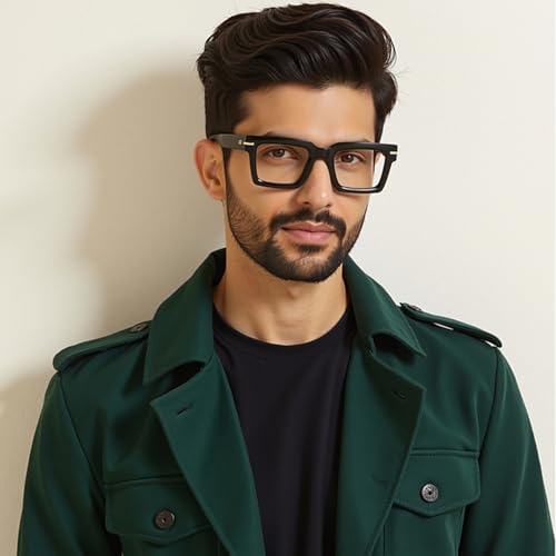 Buy Vincent Chase By Lenskart | Bold Edit | Black Full Rim Square Zero Power Bluecut & Antiglare Computer Eyeglasses For Eye Protection And Strain | Men & Women | Large | VC E18176 at Amazon.in - Image 4