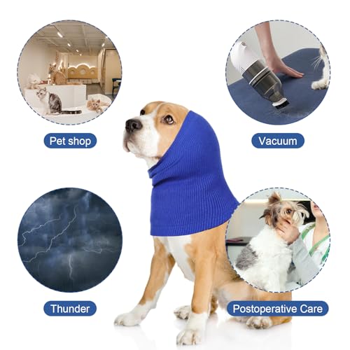 Beruhigende Ohrenschützer, 2 Stück Hunde Gehörschutz Lärmschutz für Hunde Ohrenschutz Hund Wind Hundekopf Wickel Halswärmer Ohrschützer für Hundeohrschutz (S)