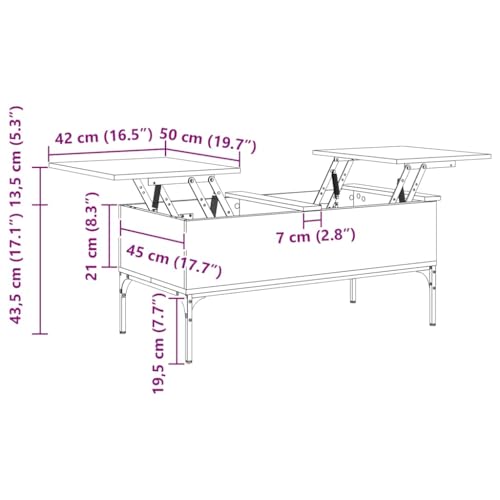 Table basse bois d'ingénierie noir et métal structure robuste de 100 cm style industriel - 3