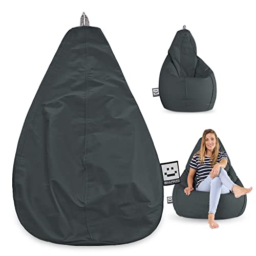 HAPPERS Puff Pera sin Relleno Polipiel Interior Gris XL