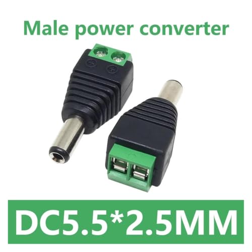 Pack conector DC 5.5x2.1mm tipo barrel con terminal de tornillo para tiras LED de 12V 2