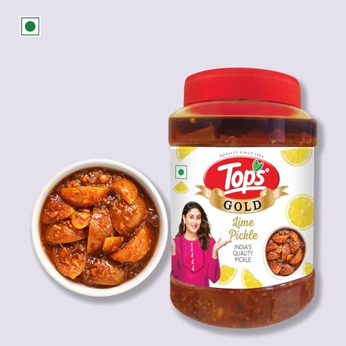 Image of TOPS Gold Pickle Lime -900 gm | Perfect blend of tangy limes and healthy mustard oil
