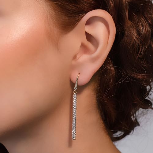 DKNY Gold-Tone Micropavé Linear Drop Earrings - Beautiful Women's Jewelry - Gold-Tone & Crystal Dangle Earrings3