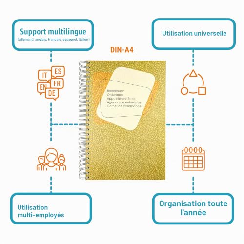 Carnet de rendez-vous élégant avec couverture rigide extra robuste pour coiffeurs - 4