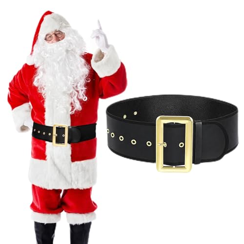 LUYANFX Weihnachtsmann Gürtel Leder, Schwarz Weihnachtsmanngürtel...