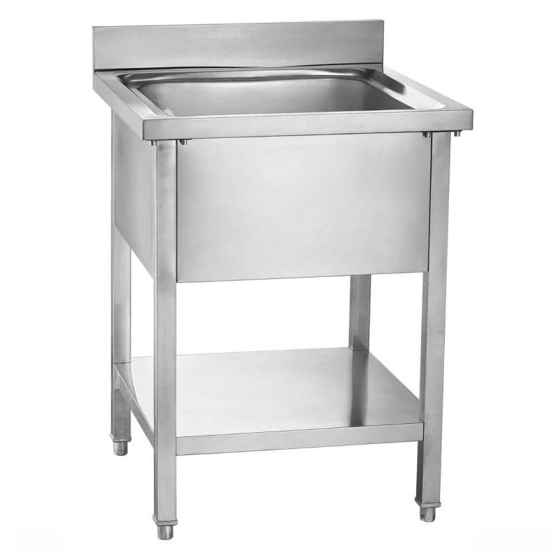 Stainless Steel Sink with Backsplash - Professional Kitchen Sink - 600 x 700 mm