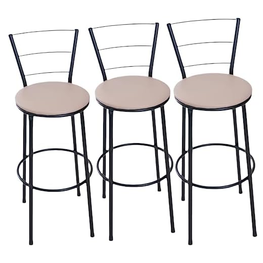 ESPAÇO JUNCO KIT 3 BANCO BANQUETA ALTA BALCÃO COZINHA AMERICANA AREA MODERNA LANCHONETE (BEGE)