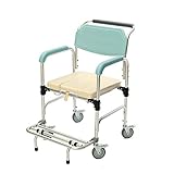 DUCHA ACCESIBLE: esta silla es resistente al agua, por lo que es fácil de rodar debajo de la ducha y con cuatro ruedas resistentes al agua con frenos traseros, la ducha puede ser segura y sin complicaciones para cualquier persona.