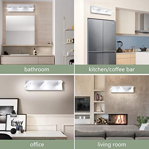 LED Bathroom Vanity Lights, OOWOLF 17 Inch Modern Wall Vanity Light Fixtures 3 Lights Acrylic Wall Lighting Indoor for Bathroom Lamp 6000K 800LM Cool White Light - Thumbnail 7