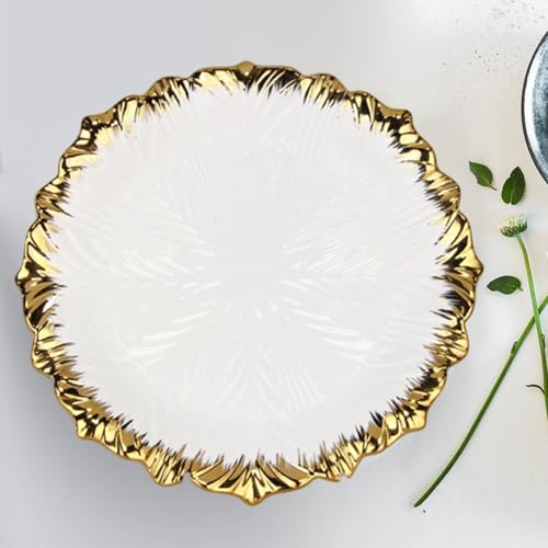 Plato Cargador Cerámico Predolo con Borde Dorado 10 in miniatura 4