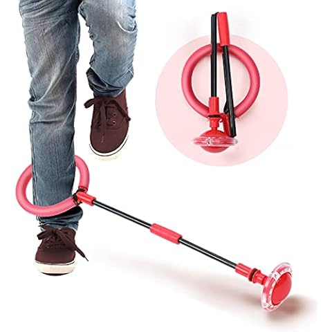 Mumba Kids Foldable Ankle Skip Ball Flash Jump Colorful Sports Swing Ball, Fitness Jump Rope Fat Burning Game for Adults and Children (Red) Cover