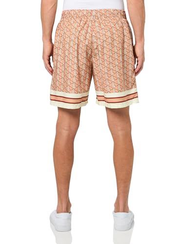 Lacoste Men's Relaxed Fit Monogram Shorts, Latte, Clay, & White, Large2